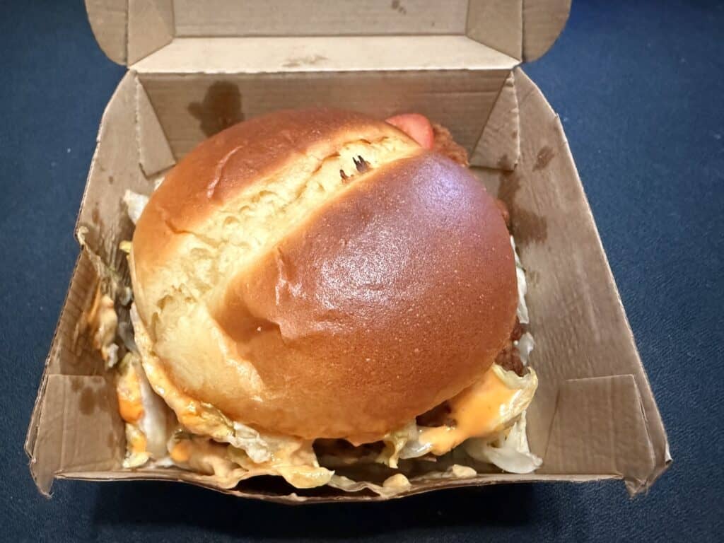 McDonalds Spicy Deluxue McCrispy Sandwich In Box Opened Up