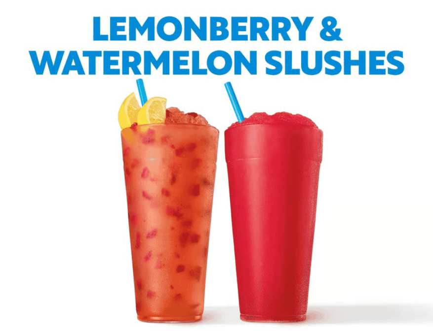 Sonic Watermelon and Lemonberry Slushes