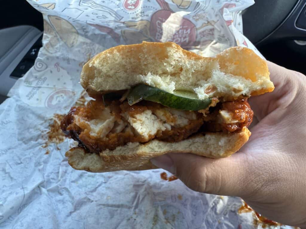 Jollibee x KATSEYE Fried Chicken Sandwich With Bite
