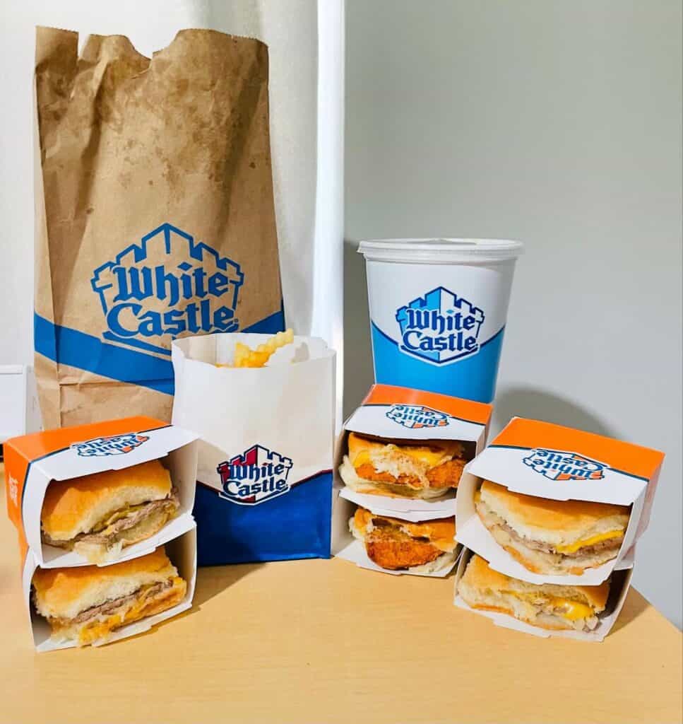 White Castles Sliders On Table